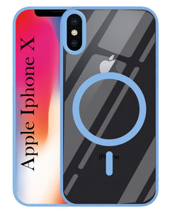 For Apple iPhone X Back Cover Case (MagSafe Compatible Wireless Charging | Hybrid Camera Bump Protection | Shockproof Polycarbonate Material)