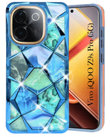 For Vivo iQOO Z9s Pro Back Cover Case ( Dual Design Glitter Sparkle and Detachable Diamond Print Case | Soft and Flexible)