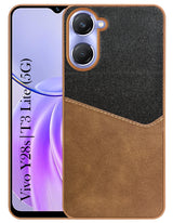 For Vivo T3 Lite 5G | Vivo Y28s 5G Back Cover Case (Dual PU Leather Stitch | Professional Minimalist | Soft and Flexible)