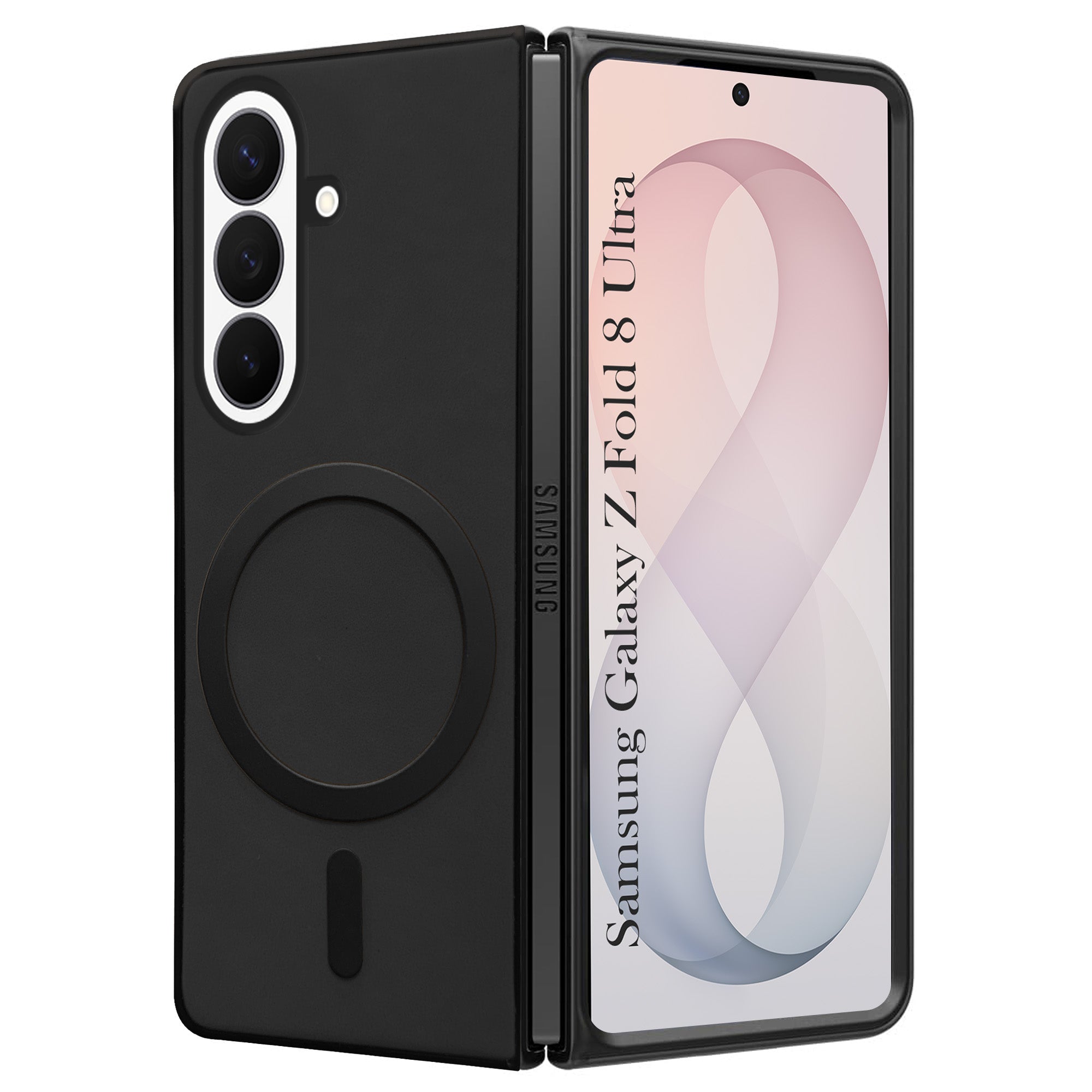 For Samsung Galaxy Z Fold 8 Ultra Back Cover Case Leather Finish (MagSafe Wireless Charging Compatible | Inside Microfiber Cloth)