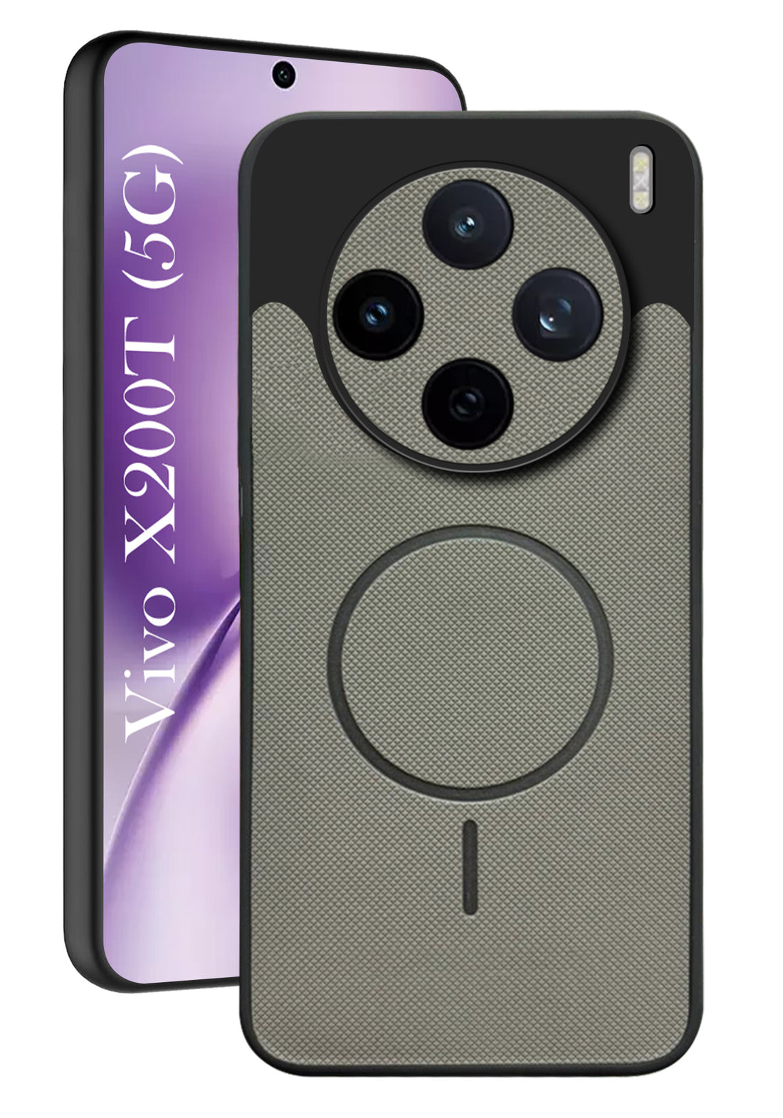 For Vivo X200T Back Cover Case PU Leather (Texture Grip Design | Professional Minimalist | Camera Protection | Soft and Flexible)