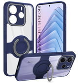 For Redmi Note 14 5G | Redmi Note 14 SE Back Cover Case with stand (Built-in Ring Holder Kickstand | Lifetime Anti Yellow | Camera Protection)