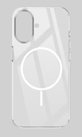 For Apple iPhone 16 Back Cover Case (Crystal Clear Case | MaSafe Wireless Charging Support | Hard Anti Yellow | Camera Protection Bump)