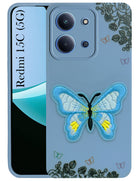 For Redmi 15C Back Cover Case (Soft ButterFly Embroidery | Women Teen Girls | Camera Protection| Matte Silicone)