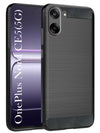For Oneplus Nord CE 5 Back Cover Case ( Hybrid Armor Case | Carbon Fiber Shockproof | Soft and Flexible | Black )