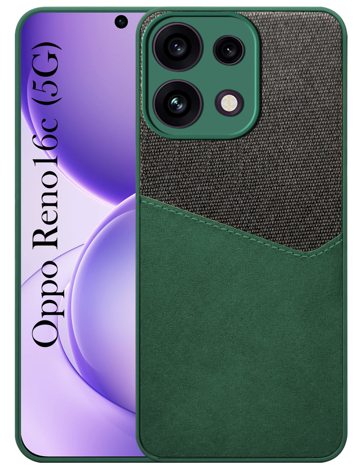 For Oppo Reno 16C 5G Back Cover Case (Dual PU Leather Stitch | Professional Minimalist | Soft and Flexible)
