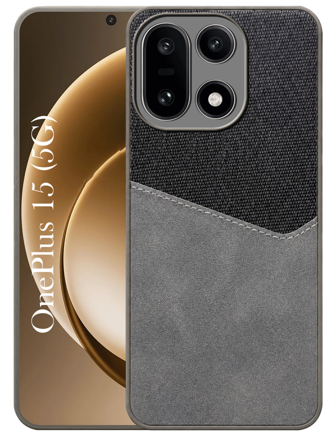 For OnePlus 15 5G Back Cover Case (Dual PU Leather Stitch | Professional Minimalist | Soft and Flexible)