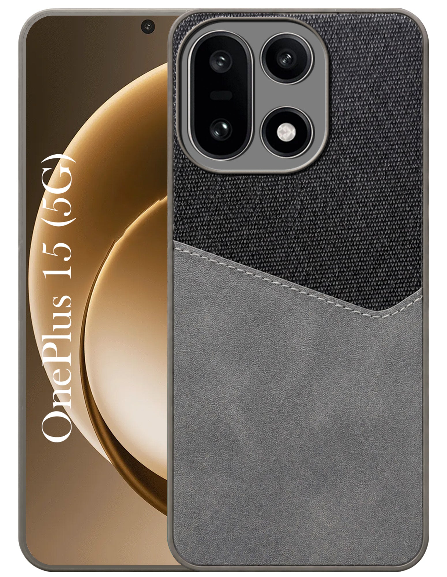 For OnePlus 15 5G Back Cover Case (Dual PU Leather Stitch | Professional Minimalist | Soft and Flexible)