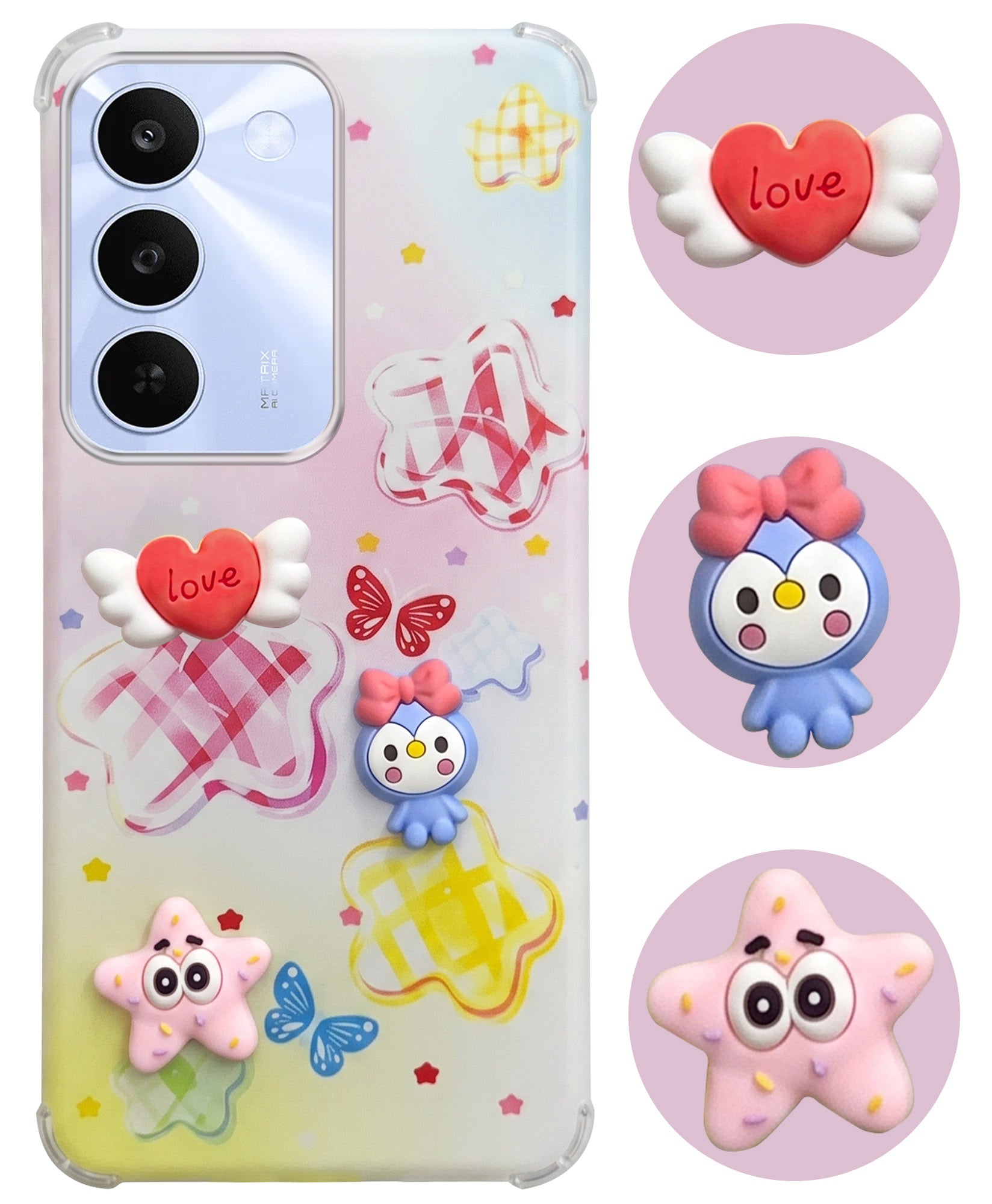 For Realme C83 5G Back Cover Case (3D Cute Cartoons | Hard Back Side Soft | Matte Premium Finish | HD Printing)
