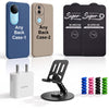 Complete Mobile Care Kit (Get Any 2 Cases+2 Tempered Glass+25W Charger Adapter+Metallic Mobile Stand+Cable Protector)