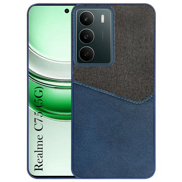 For Realme C75 5G Back Cover Case (Dual PU Leather Stitch | Professional Minimalist | Soft and Flexible)