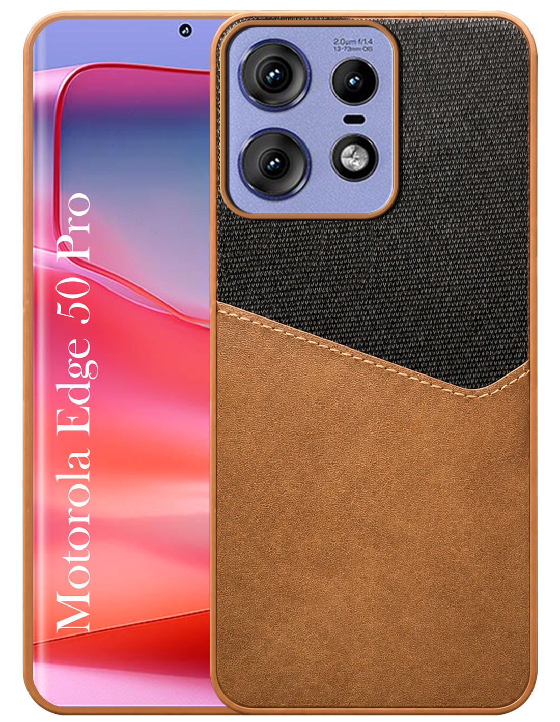 For Motorola Moto Edge 50 Pro Back Cover Case (Dual PU Leather Stitch | Professional Minimalist | Soft and Flexible)