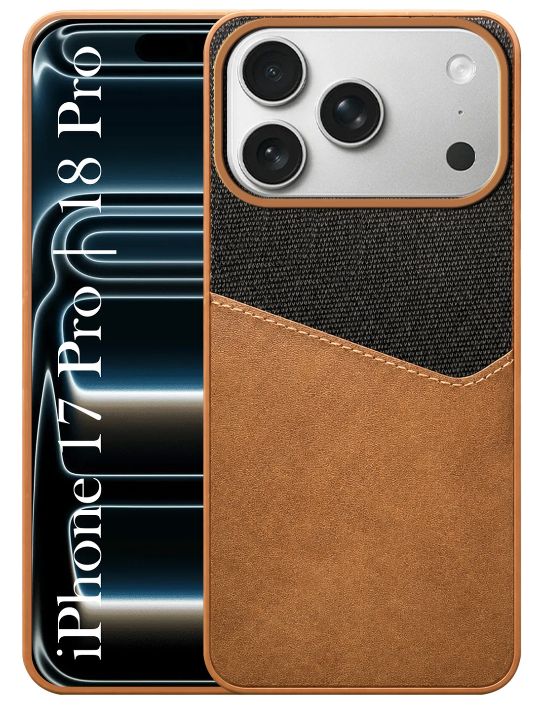 For iPhone 17 Pro | iPhone 18 Pro Back Cover Case (Dual PU Leather Stitch | Professional Minimalist | Soft and Flexible)
