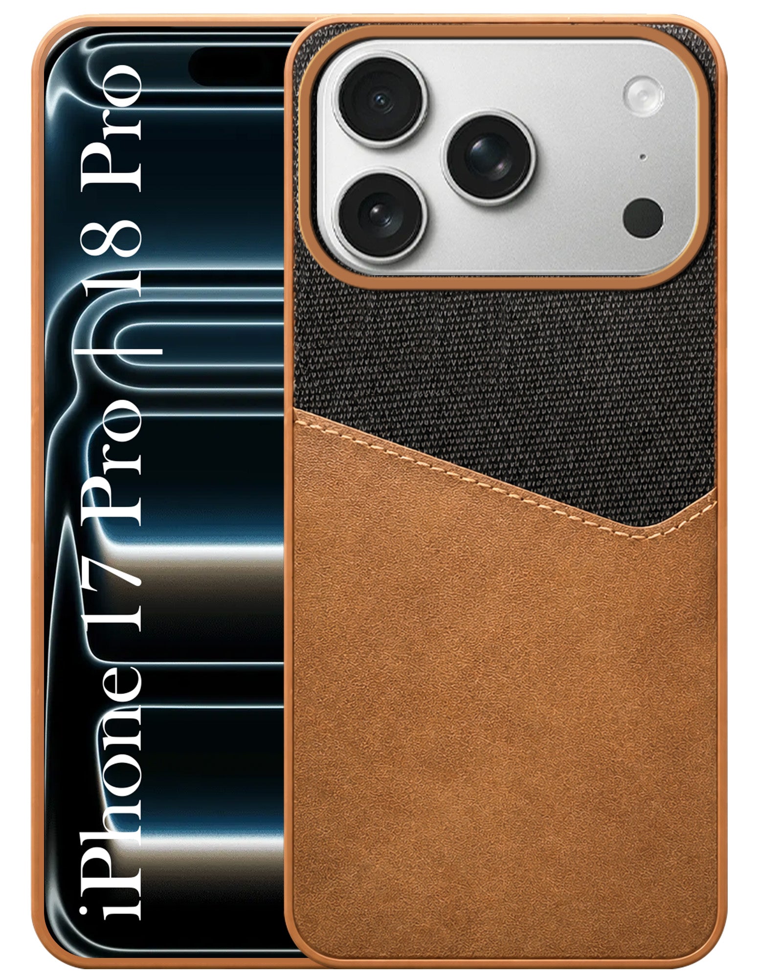 For iPhone 17 Pro | iPhone 18 Pro Back Cover Case (Dual PU Leather Stitch | Professional Minimalist | Soft and Flexible)