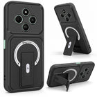 For Poco C75 | Poco M7 Back Case Cover Metallic (Hybrid Armor Kickstand | MagSafe Compatible | Camera Protection Shockproof)