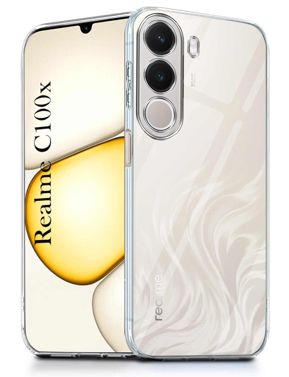 For Realme C100X Back Cover Case Silicone (Clear Shockproof Case with Camera Protection | Soft and Flexible | Transparent)