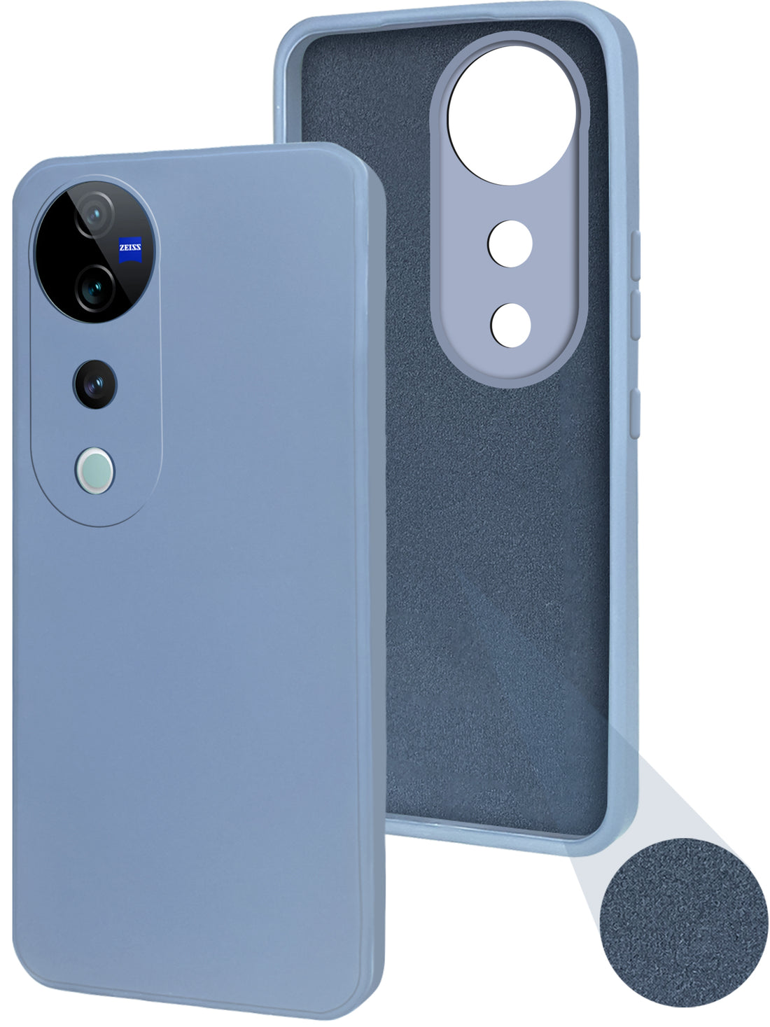 For Vivo V40 | Vivo V40 Pro Back Cover Case ( Matte Finish Silicone with Inside Fiber cloth)
