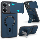 For Poco X8 Pro Back Case Cover Metallic (Hybrid Armor Kickstand | Sliding Shutter Camera Protection | MagSafe Compatible)