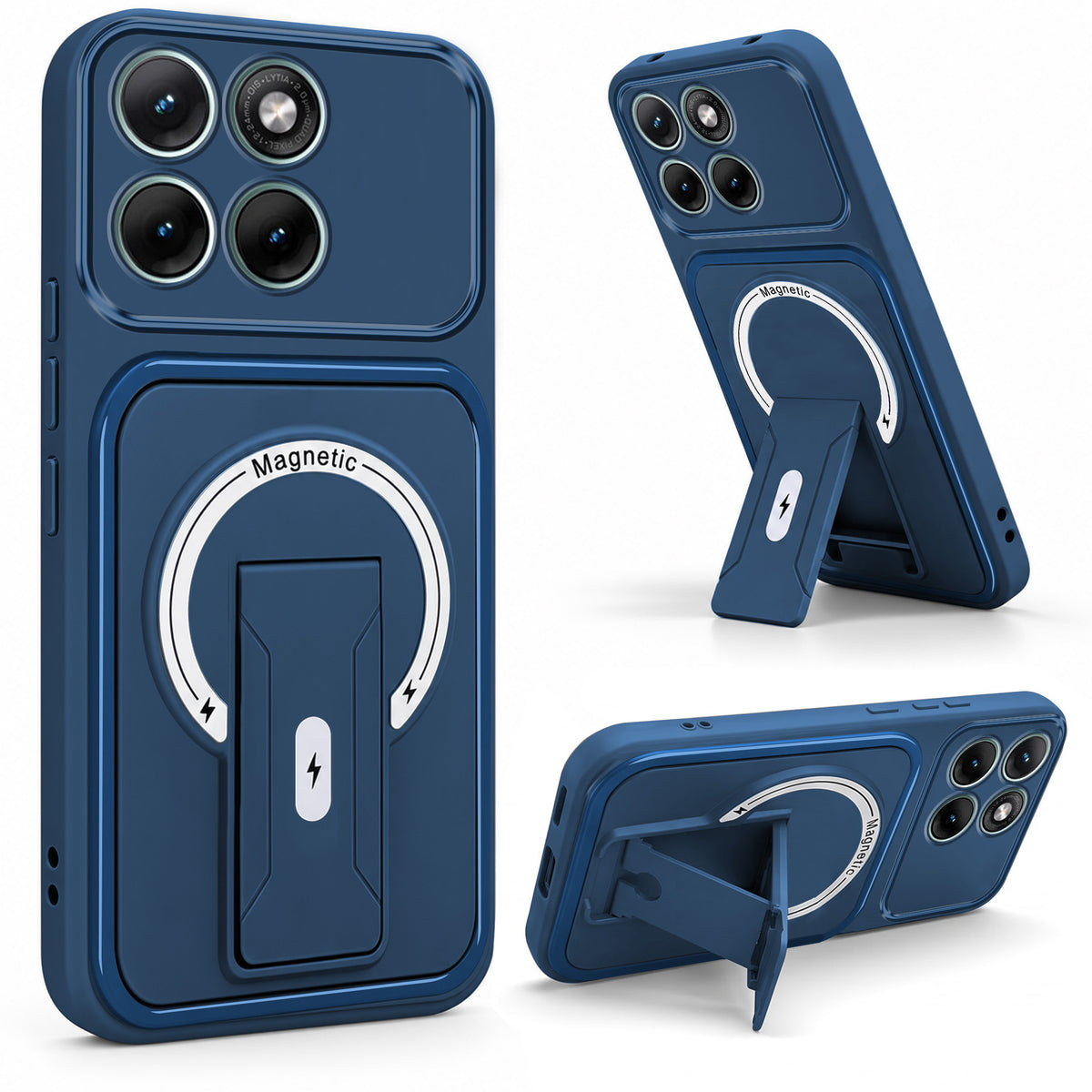 For Motorola Moto Edge 70 Fusion Back Case Cover Metallic (Hybrid Armor Kickstand | MagSafe Compatible | Camera Protection Shockproof)