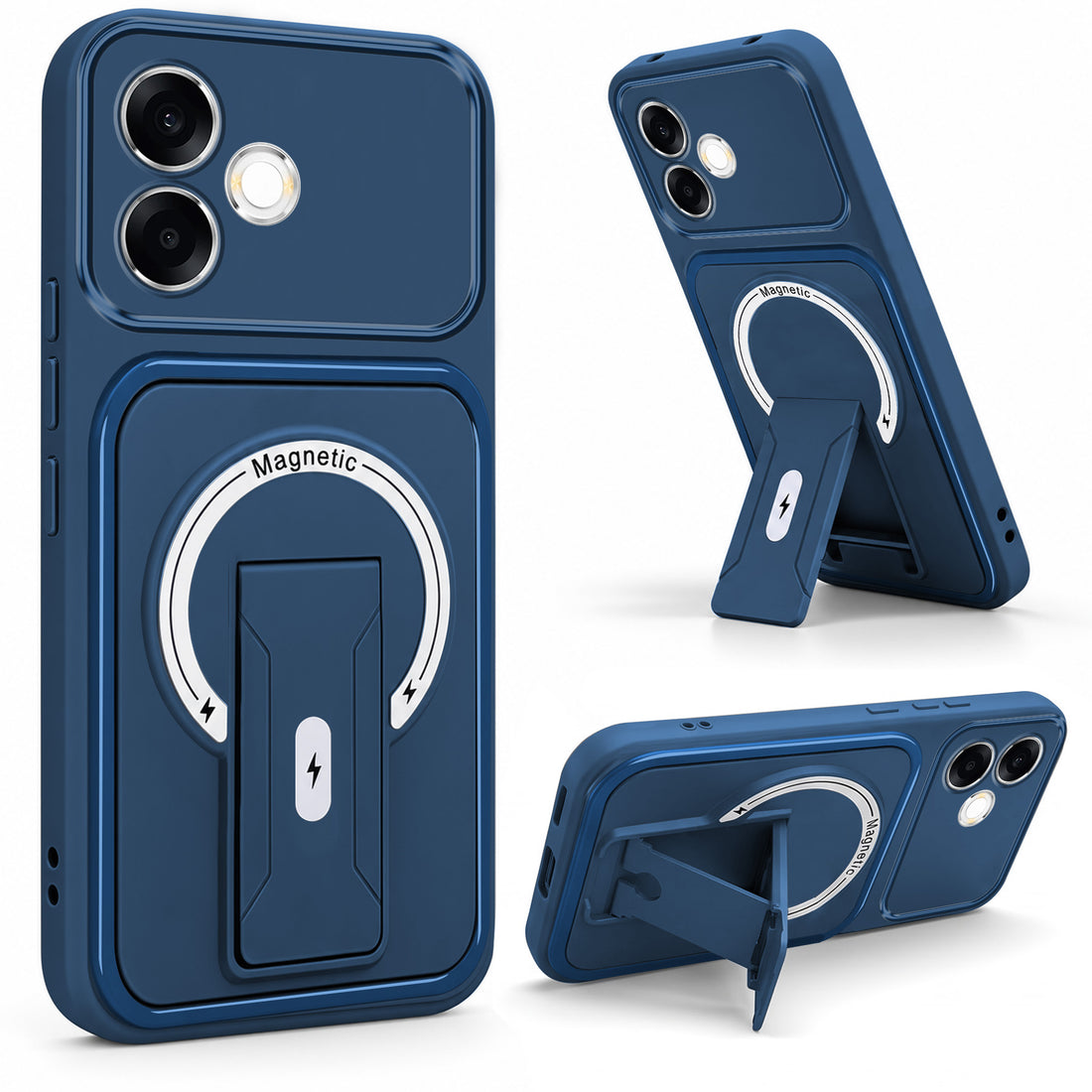 For Oppo F33 Pro 5G Back Case Cover Metallic (Hybrid Armor Kickstand | MagSafe Compatible | Camera Protection Shockproof)