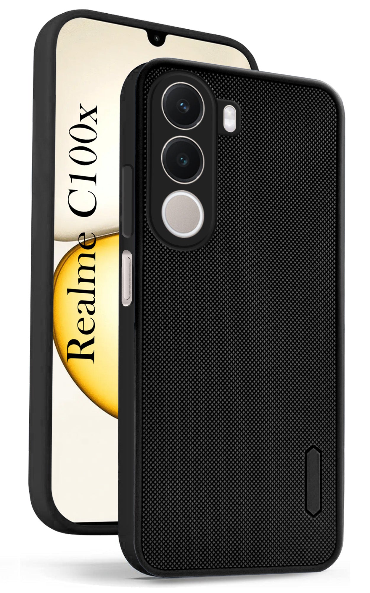 For Realme C100X Back Cover Case Rubberised (Textured Grip Design| Micro-Fiber Cloth Inside | Slim and Light Weight | Soft Touch and Feel)