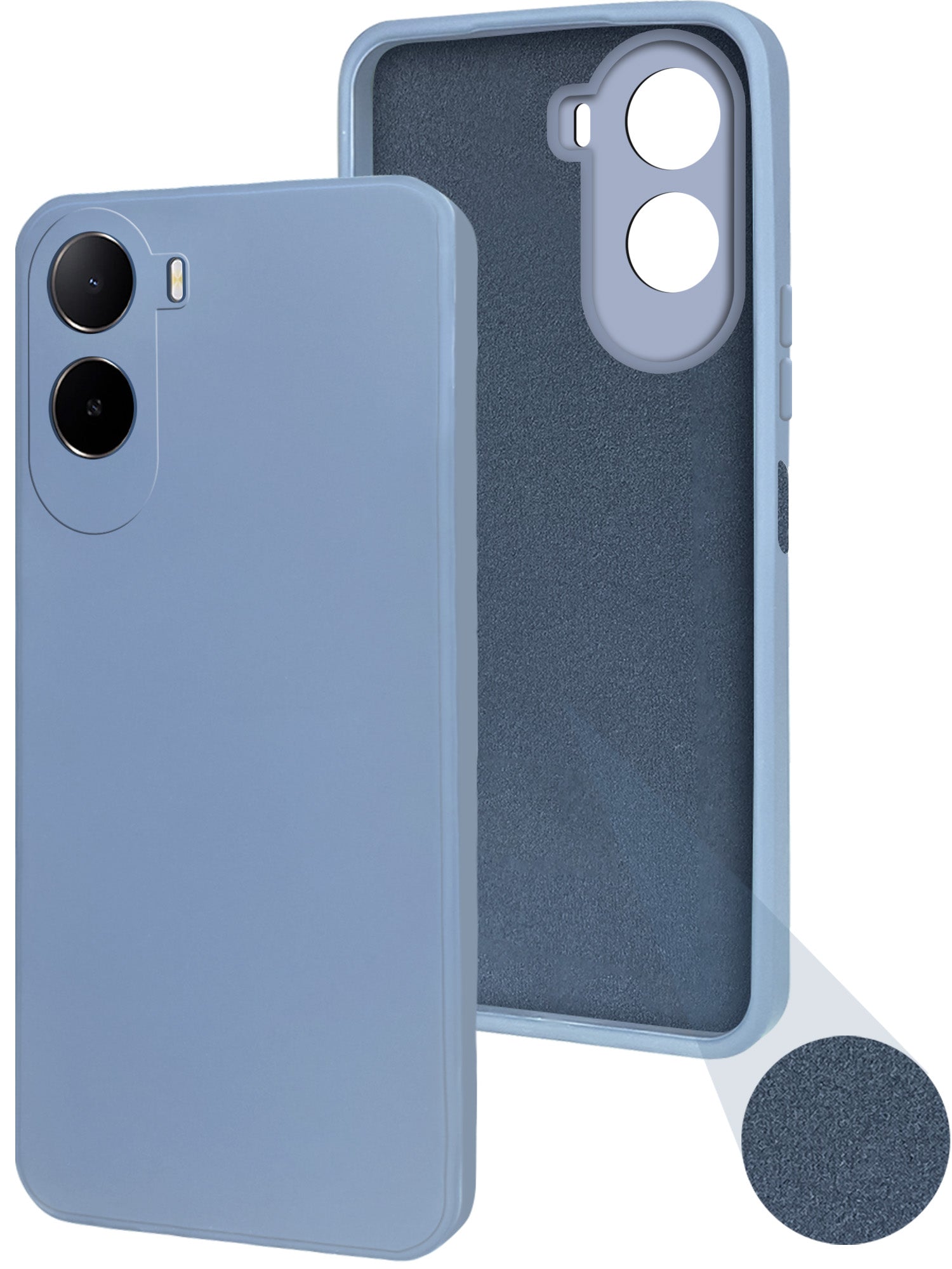 For Poco C85x 5G Back Cover Case (Matte Finish Silicone with Inside Fiber cloth)