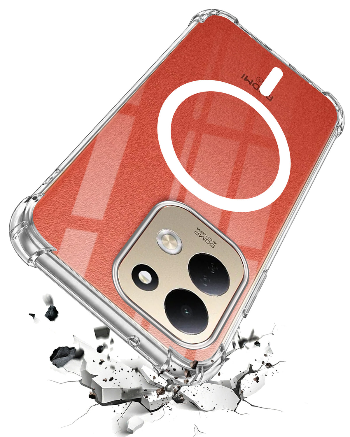 For Redmi 17 5G Back Cover Shockproof Crystal-Clear (Magsafe Wireless Support | Drop & Camera Protection | Hard Polycarbonate)