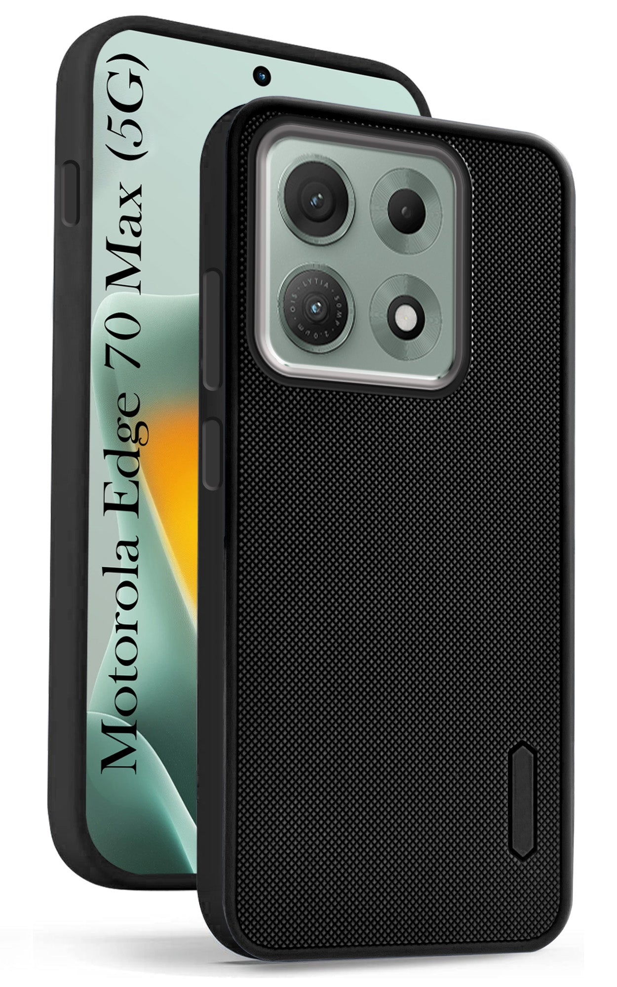 For Motorola Moto Edge 70 Max Back Cover Case Rubberised (Textured Grip Design| Micro-Fiber Cloth Inside | Slim and Light Weight | Soft Touch and Feel)