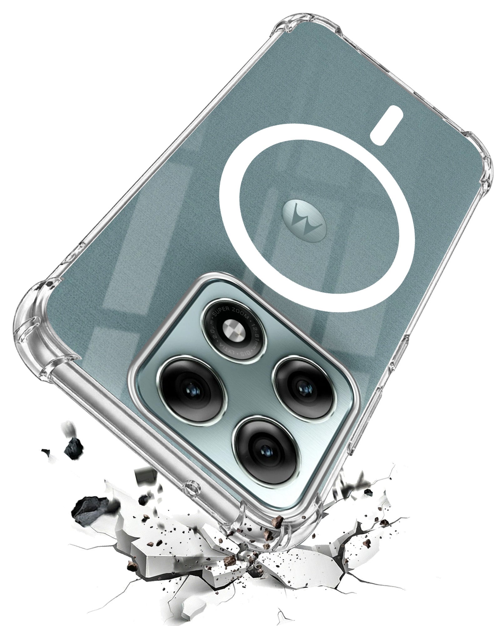 For Motorola Moto Edge 70 Pro Plus 5G Back Cover Shockproof Crystal-Clear (Magsafe Wireless Support | Drop & Camera Protection | Hard Polycarbonate)
