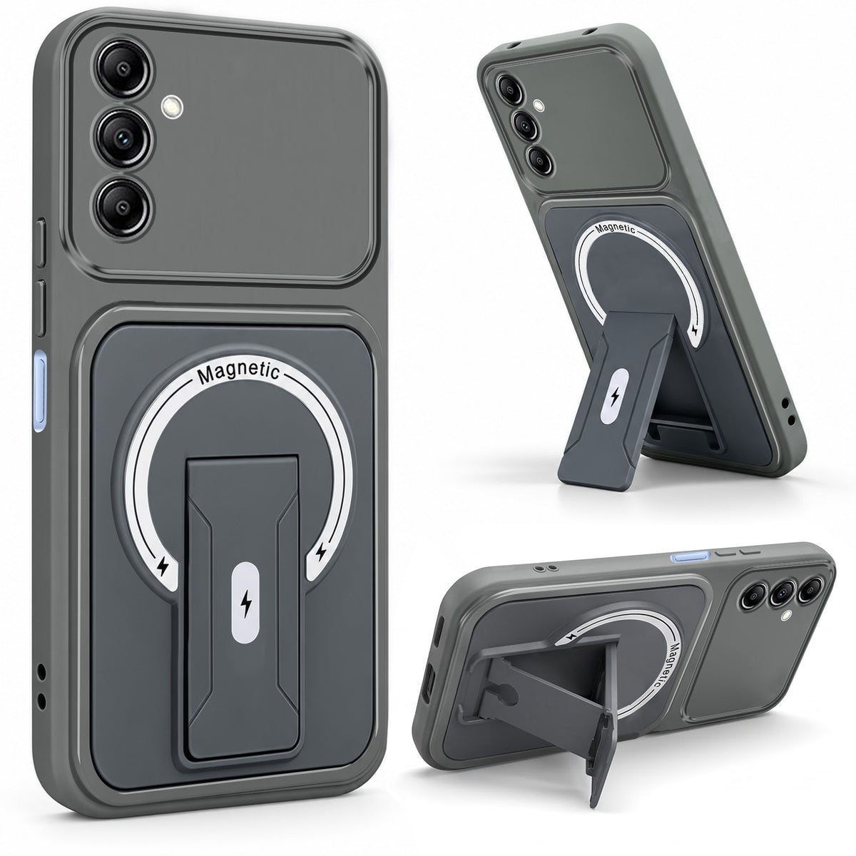 For Samsung Galaxy A14 4G | 5G Back Case Cover Metallic (Hybrid Armor Kickstand | MagSafe Compatible | Camera Protection Shockproof)