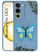 For Realme 16x 5G Back Cover Case (Soft Butterfly Embroidery | Women Teen Girls | Camera Protection| Matte Silicone)
