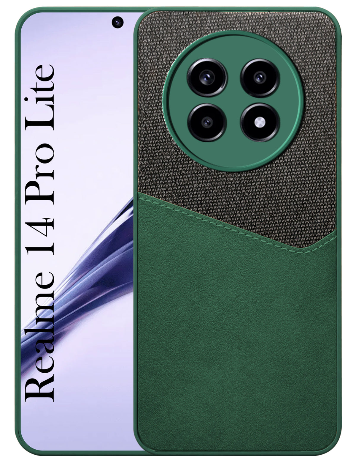 For Realme 14 Pro Lite Back Cover Case (Dual PU Leather Stitch | Professional Minimalist | Soft and Flexible)