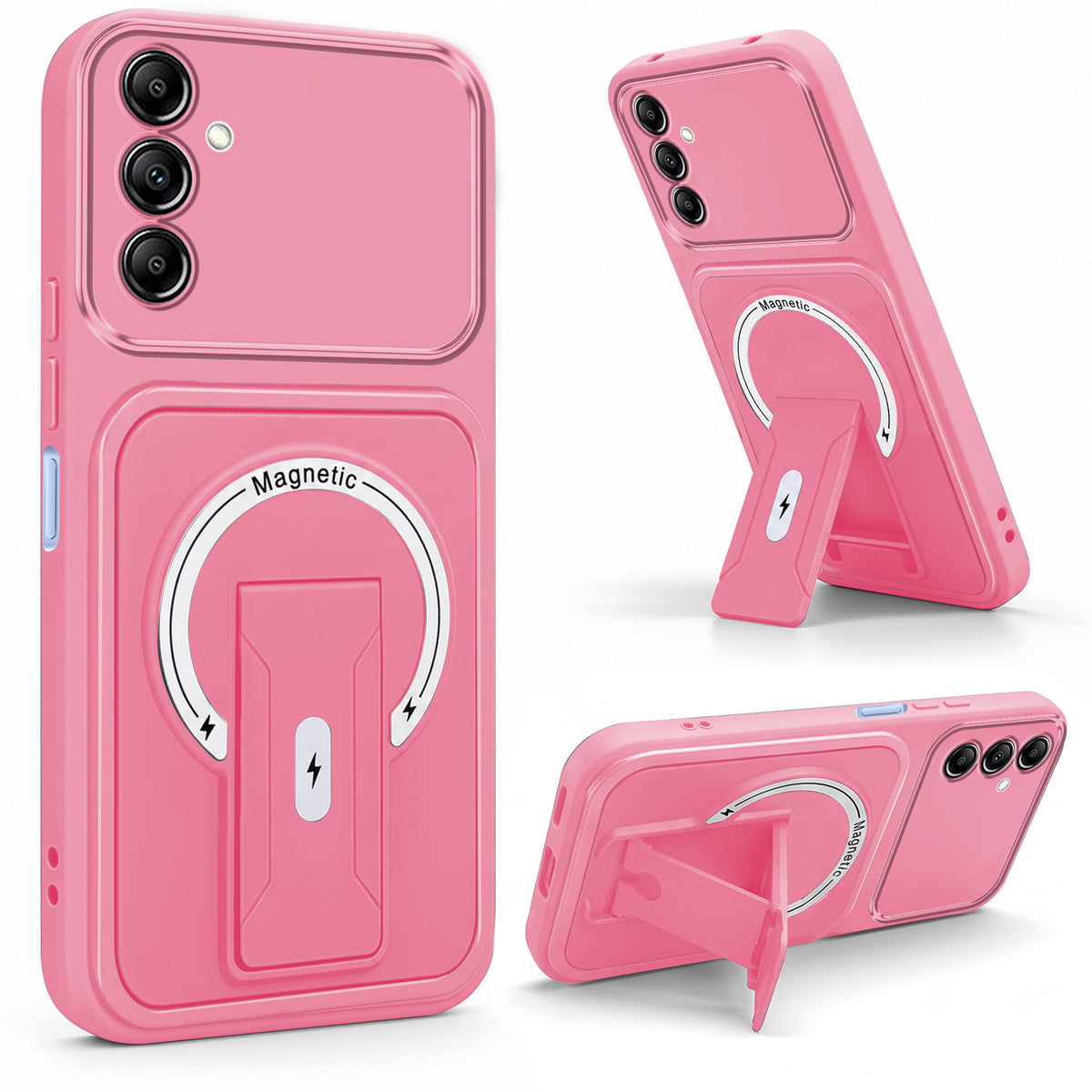 For Samsung Galaxy A14 4G | 5G Back Case Cover Metallic (Hybrid Armor Kickstand | MagSafe Compatible | Camera Protection Shockproof)