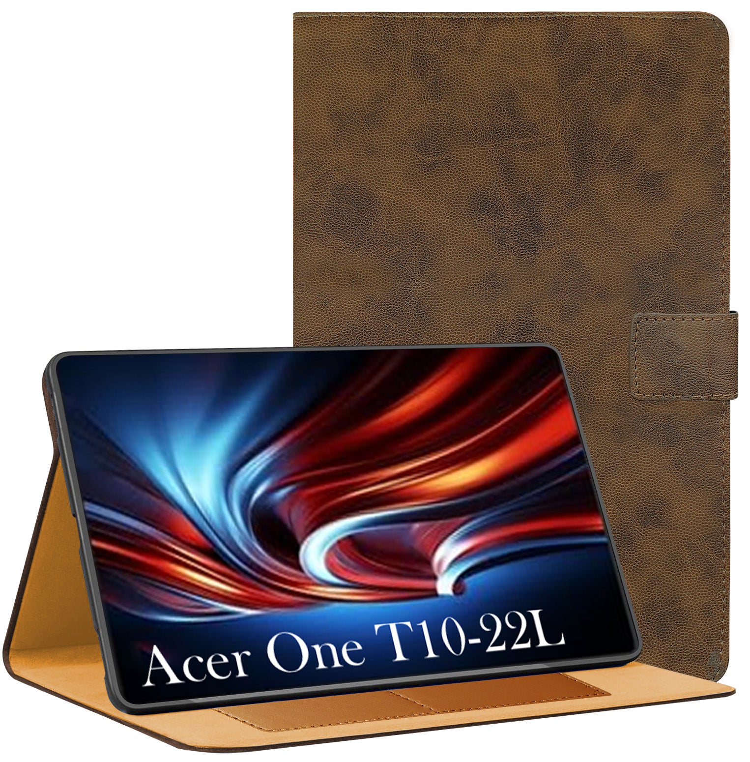 For Acer One T10-22L 10.36 Inch Flip Cover Folio Cover (PU Leather | Multi-Angle Smart Stand | Card Storage Slots | Silicone Back Pouch)