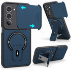 For Redmi 15 Back Case Cover Metallic (Hybrid Armor Kickstand | Sliding Shutter Camera Protection | MagSafe Compatible)