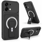 For Oppo F31 5G | Oppo F33 5G Back Case Cover Metallic (Hybrid Armor Kickstand | MagSafe Compatible | Camera Protection Shockproof)