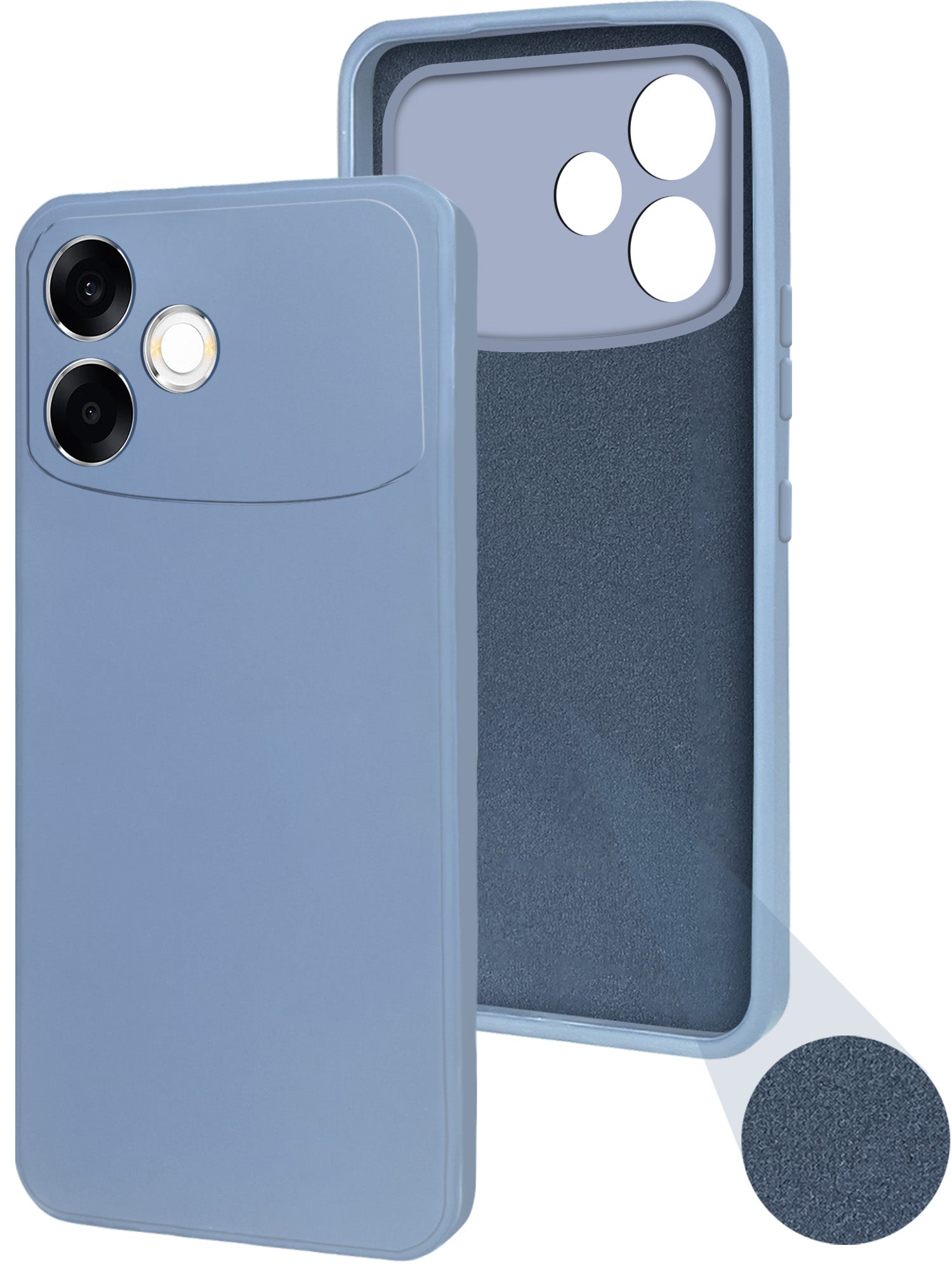 For Oppo F33 Pro 5G Back Cover Case (Matte Finish Silicone with Inside Fiber cloth)