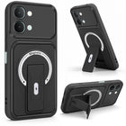 For Vivo iQOO Z11x 5G | Vivo iQOO Z11xa Back Case Cover Metallic (Hybrid Armor Kickstand | MagSafe Compatible | Camera Protection Shockproof)