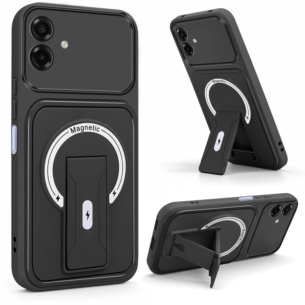 For Samsung Galaxy A07 5G | F70e 5G Back Case Cover Metallic (Hybrid Armor Kickstand | MagSafe Compatible | Camera Protection Shockproof)