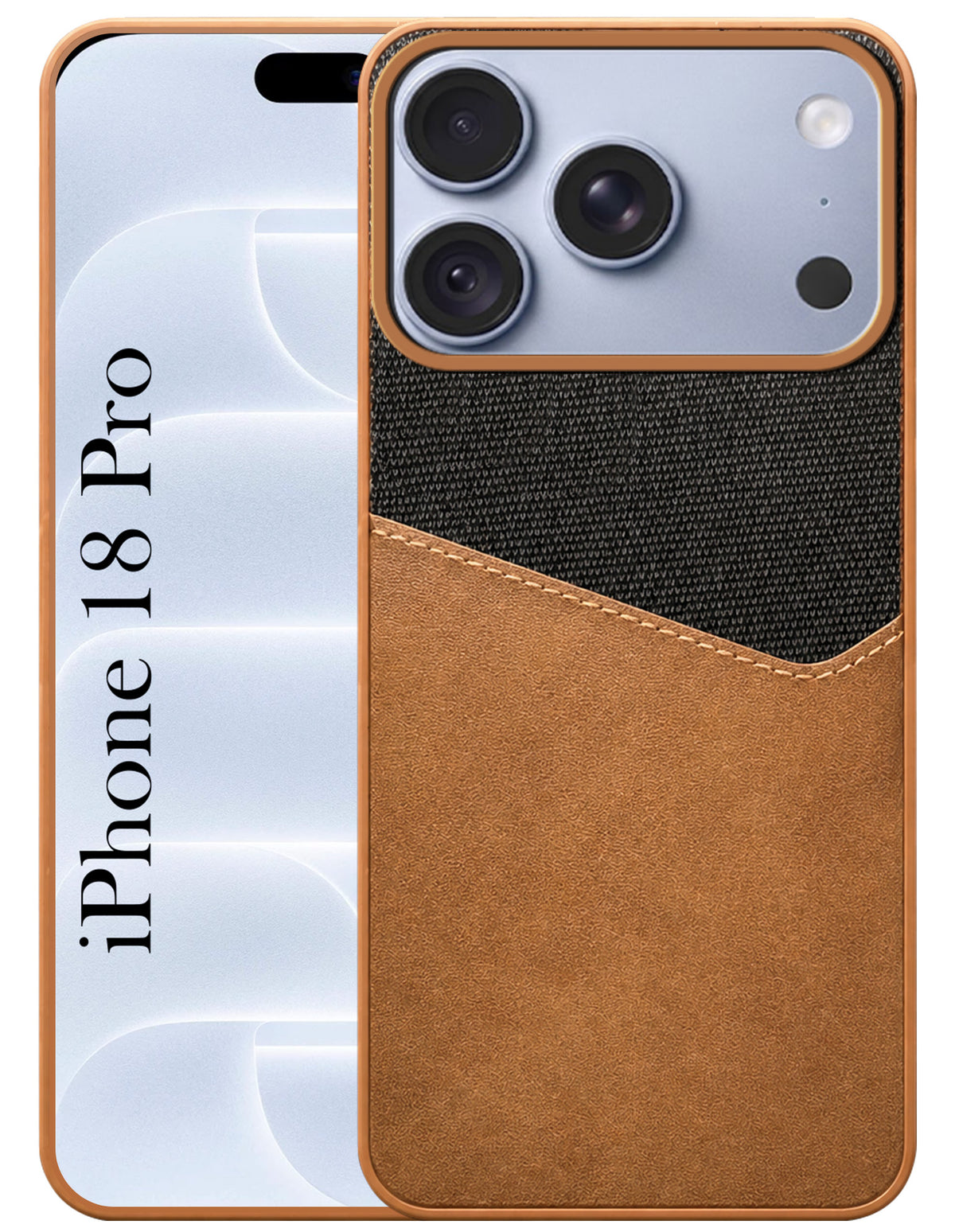 For Apple iPhone 18 Pro Back Cover Case (Dual PU Leather Stitch | Professional Minimalist | Soft and Flexible)