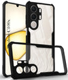 For Realme C100X Back Cover Case Hybrid (Shockproof with Polycarbonate Clear Panel | Professional Black)