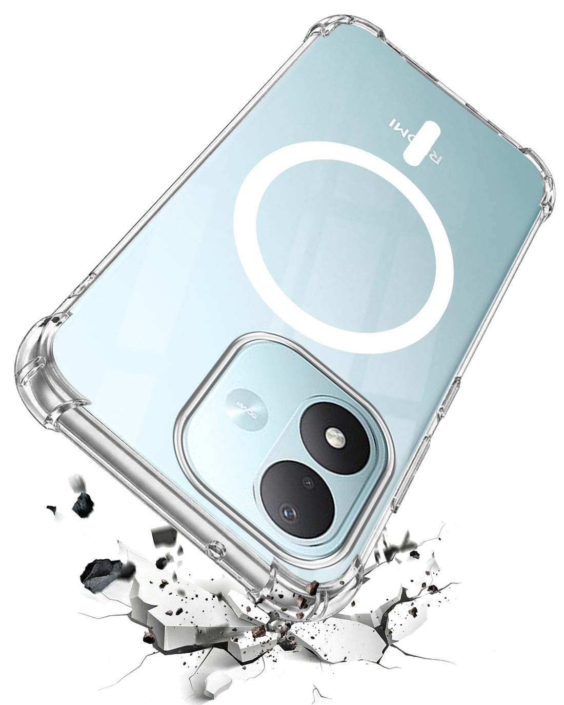 For Redmi Note 17 5G Back Cover Shockproof Crystal-Clear (Magsafe Wireless Support | Drop & Camera Protection | Hard Polycarbonate)