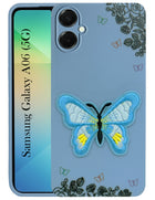 For Samsung Galaxy A06 Back Cover Case (Soft Butterfly Embroidery | Women Teen Girls | Camera Protection| Matte Silicone)