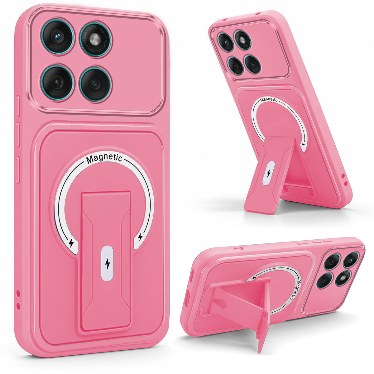 For Motorola Moto Edge 60 Fusion Back Case Cover Metallic (Hybrid Armor Kickstand | MagSafe Compatible | Camera Protection Shockproof)