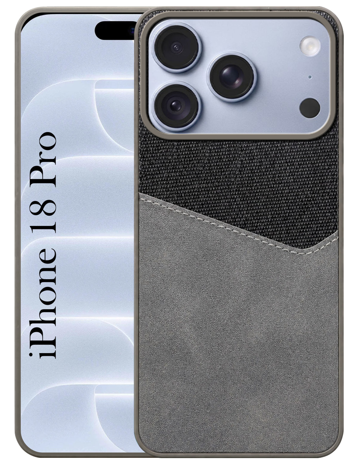 For Apple iPhone 18 Pro Back Cover Case (Dual PU Leather Stitch | Professional Minimalist | Soft and Flexible)