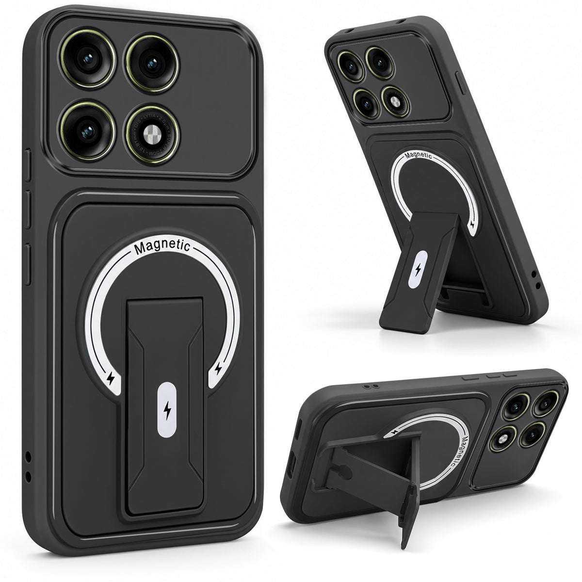 For Motorola Edge 70 Pro | Edge 70 Pro Plus Back Case Cover Metallic (Hybrid Armor Kickstand | MagSafe Compatible | Camera Protection Shockproof)