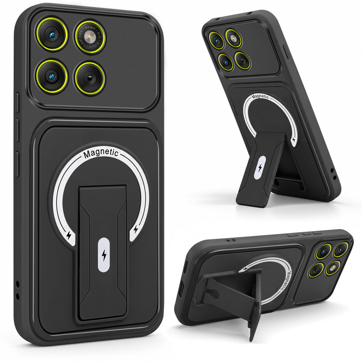 For Motorola Moto Edge 70 Back Case Cover Metallic (Hybrid Armor Kickstand | MagSafe Compatible | Camera Protection Shockproof)