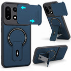 For OnePlus 15 5G Back Case Cover Metallic (Hybrid Armor Kickstand | Sliding Shutter Camera Protection | MagSafe Compatible)