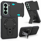 For OnePlus Nord CE 6 Lite Back Case Cover Metallic (Hybrid Armor Kickstand | Sliding Shutter Camera Protection | MagSafe Compatible)