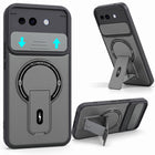 For Google Pixel 10a Back Case Cover Metallic (Hybrid Armor Kickstand | Sliding Shutter Camera Protection | MagSafe Compatible)